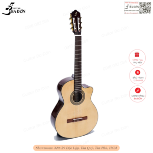 Đàn Guitar Classic Ba Đờn C-150-J mặt gỗ Thông Sitka, lưng hông Hồng Đào cao cấp, dây Alice AC130, âm thanh ấm áp, phù hợp người mới học guitar cổ điển.
