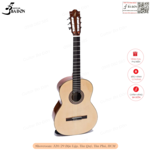 Đàn Guitar Classic Ba Đờn C-250 mặt gỗ Thông Sitka hoặc Cedar, lưng hông Hồng Đào cao cấp, khóa Japan, dây R18 và ty chỉnh cần. Phù hợp cho người chơi guitar cổ điển nghiêm túc.