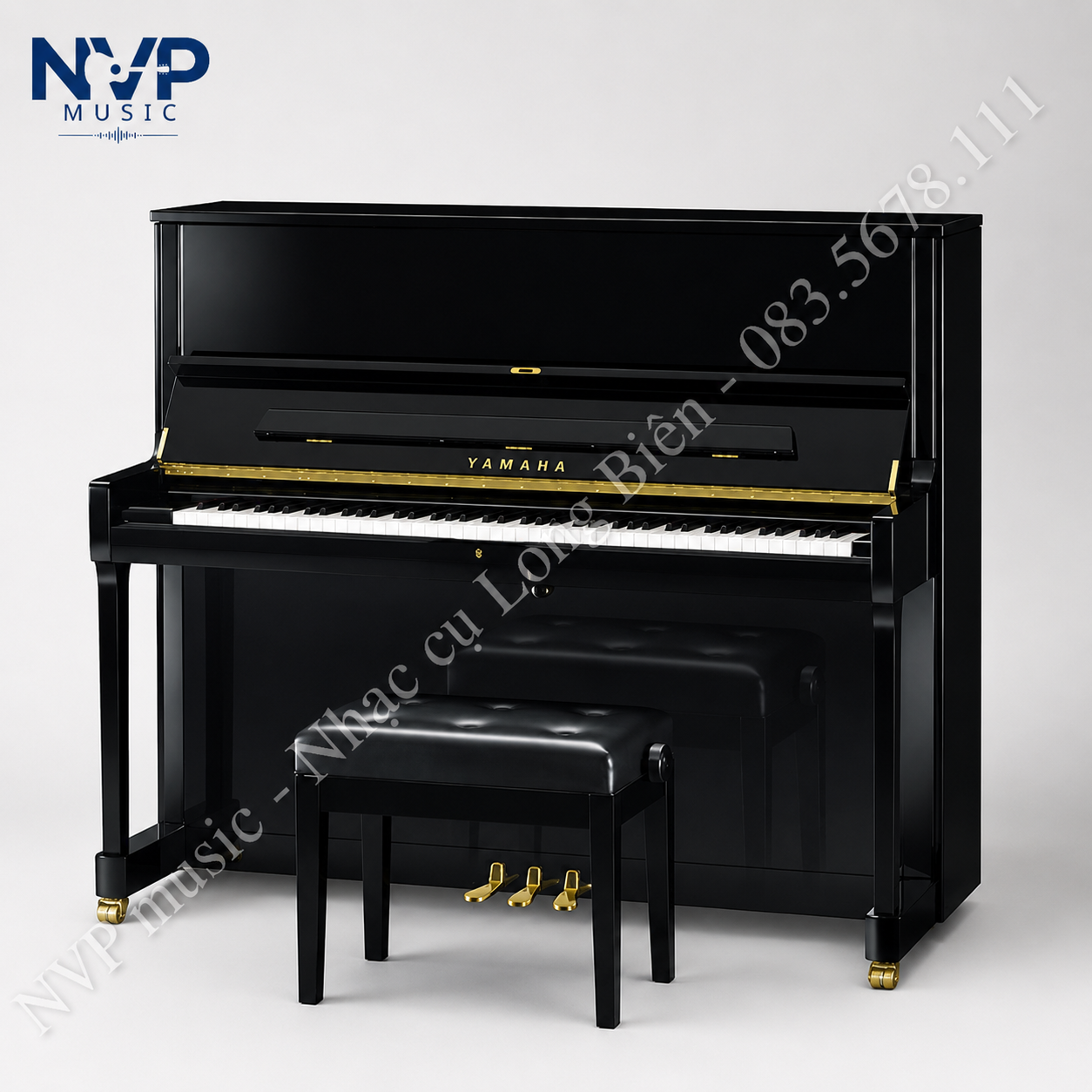 Đàn Piano Cơ Yamaha U1H cũ 88 phím, màu đen bóng, bộ 3 pedal (Soft, Mute, Damper). Phù hợp luyện tập, biểu diễn và thu âm chuyên nghiệp.