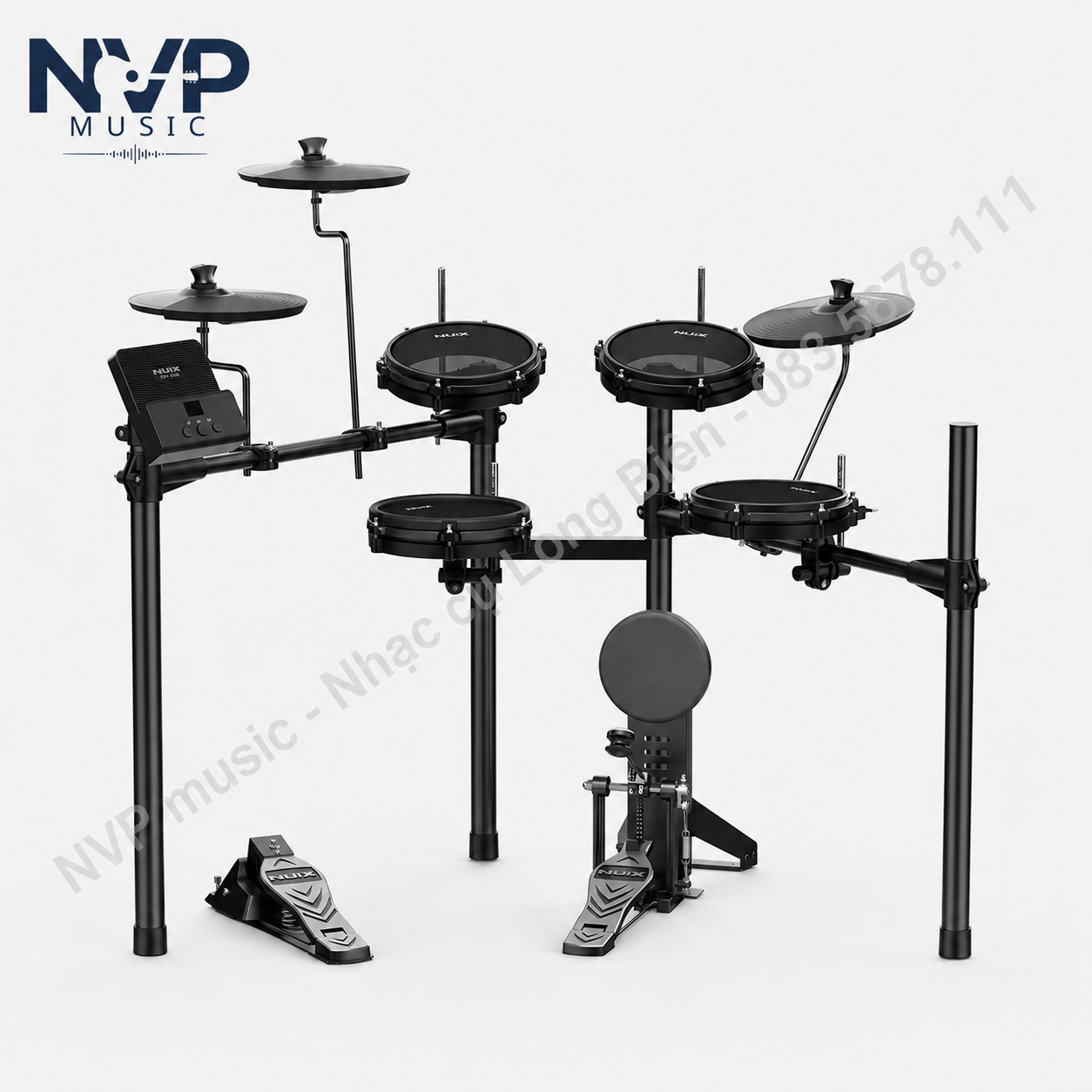 Trống Điện Tử Nux DM110 8 pads, 12 preset Drum Kit, 3 user Kit, Master EQ, Reverb, USB/MIDI/Bluetooth, phù hợp luyện tập, biểu diễn và thu âm chuyên nghiệp.